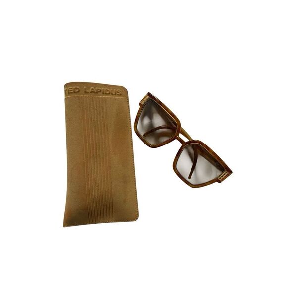 Vtg 70s Ted Lapidus Oversized Tortoise Sunglasses Paris France With Case Hippie main image 6